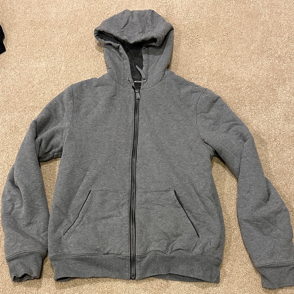 Michael Kors Men's Gray Zip-Up Hoodie